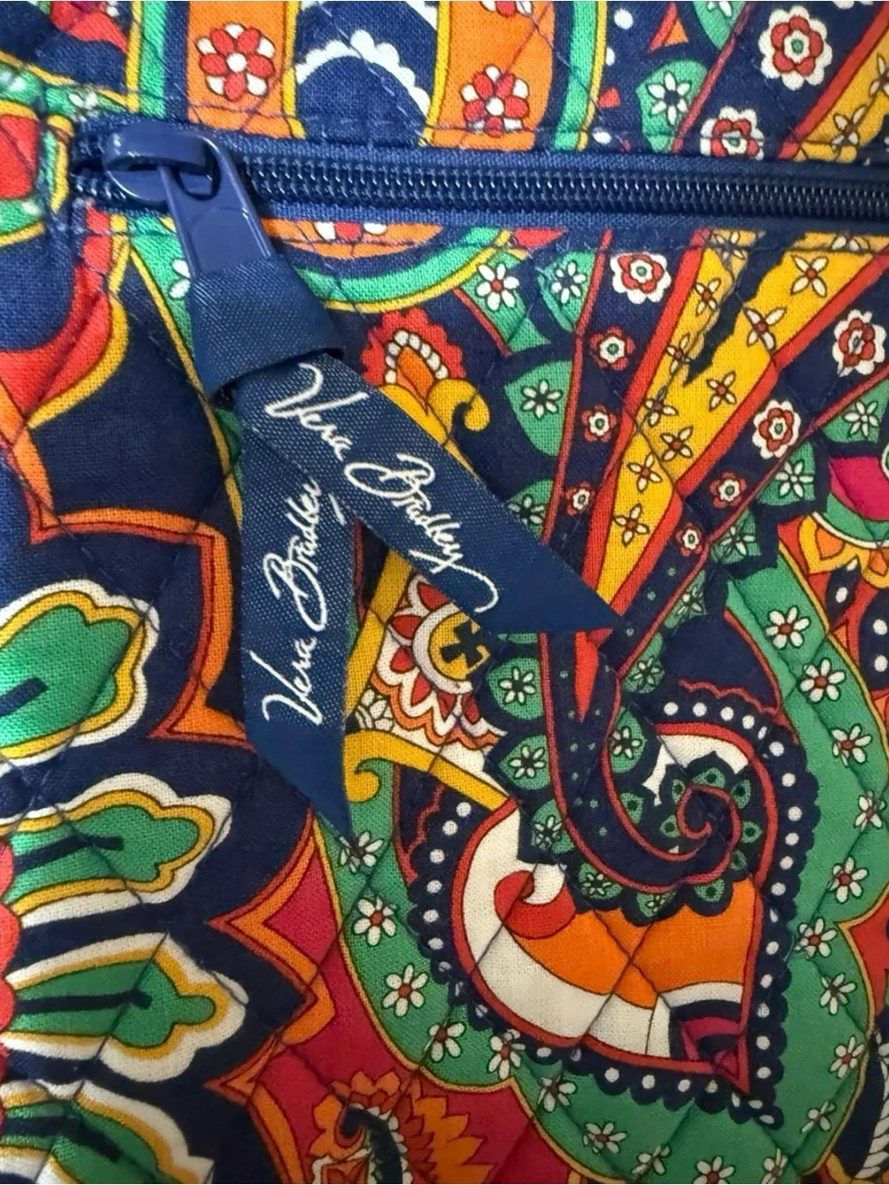 Retired Vera Bradley Venetian Paisley Crossbody Bag - Navy, Teal, Pink, Orange